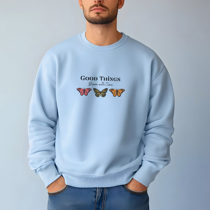 Good Things Bloom Hoodie – Healing, Growth & Patience Sweatshirt