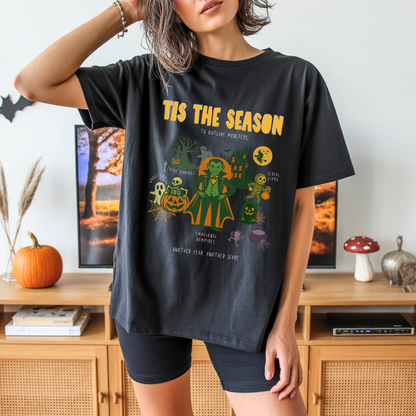 Funny Monster T-Shirt | Unisex Halloween T-shirt with Adulting Humor – Limited Edition “To Outlive Monsters”