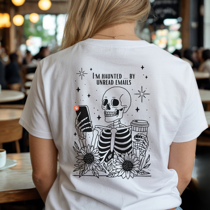 Personalized Funny Skeleton Halloween T-Shirt | Adulting Humor Tee – The Real Horror: My Inbox