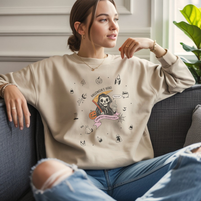 Halloween Personalizable Grim Reaper Sweatshirt | Funny Adulting Sweatshirt – My Resolutions Are Ghosted