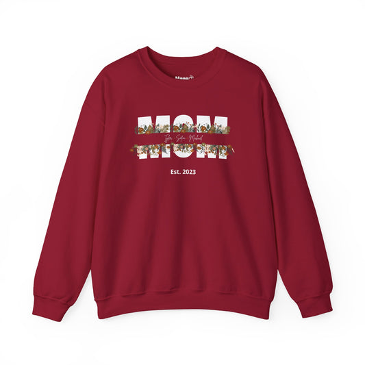 Personalized Mom Sweatshirt  - White Floral Design for Mother's Day