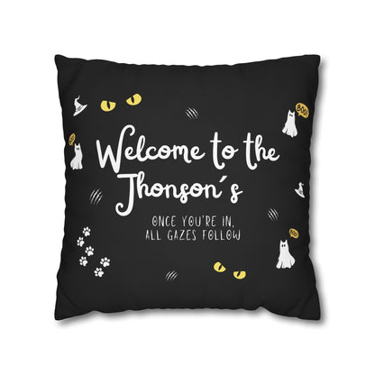 Haunted House Cat Pillow Cover | Funny and Personalized Halloween Decor for Cat Parents – The Watchful Feline