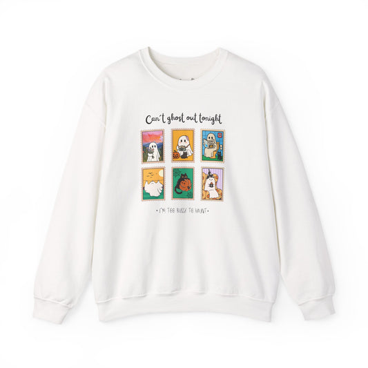 Halloween Comfy Ghost Sweatshirt | Adorable & Funny Halloween Gift – I´m too bussy to haunt tonight